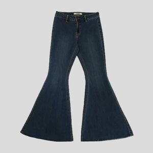 Rock & Roll Denim Medium Wash Blue Flared Bell Bottom Jeans NEW 30 x 32